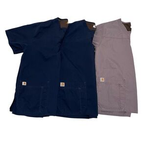 Lot Of 3 Carhartt Mens Classic Fit Work/Scrub Tops- Large